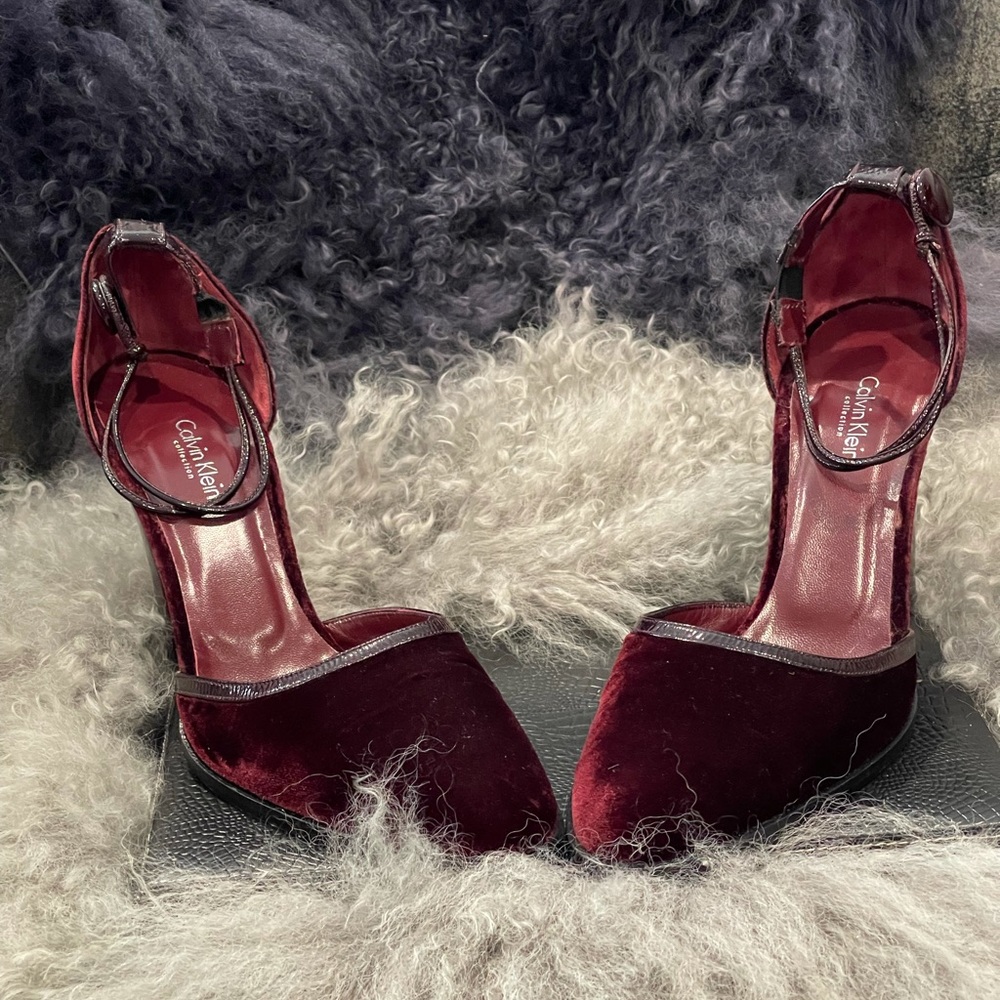Burgundy Velvet Calvin Klein Collection